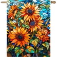 thumbnail image 1 of Fall Sunflower Garden Flag Autumn House Flags 28x40 Double Sided Large Thanksgiving Outdoor Flag for Outside Stained Glass Floral Yard Flags Fall Porch Lawn Flags Decorative, 1 of 7