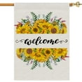 thumbnail image 1 of Fall Sunflower Houses Flag Double Sided Burlap Outdoor Decor Flags 28 x 40 Inch, 1 of 5