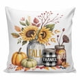 thumbnail image 1 of Fall Sunflower Pillow Covers 16x16 Inch Decorative Throw Pillow Cover, Thanksgiving Pumpkin Botanical Leaf Farmhouse Sofa Pillowcases Accent Cushion Case Home Decor Bedroom Living Room, 1 of 6