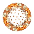thumbnail image 1 of Fall Sunflower Round Tablecloth, Burnt Orange Pumpkin Thanksgiving Waterproof Table Cover for Kitchen Picnic Party Home Decor 47 In C, 1 of 6