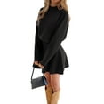 thumbnail image 1 of Fall Sweater Sets Skirt Sets Women 2 Piece Outfits Long Sleeve Top and Skirts Set Black S, 1 of 7