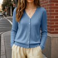 thumbnail image 1 of Fall Sweater for Women Women's Long Sleeve Cardigan Sweaters Button Up V Neck Knit TopsFall Winter Outfits Fall Tops Work Clothes for Women 2026 Fall Fashion Teacher Outfits Light Blue L, 1 of 5