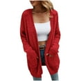 thumbnail image 1 of Fall Sweater for Women 2022 Open Front Knit Cardigan Lightweight Fuzzy Sweater Lantern Long Sleeve Fluffy Coat Outwear Women Sweaters Clearance Cheap, 1 of 7
