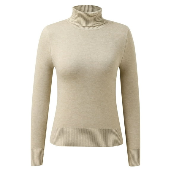 Fall Sweaters For Women 2023 Graphic Turtleneck Winter Sweater Elegant Thicken Velvet Lined Warm Sueter Knitted Pullover Slim Tops Knitwear Khaki