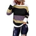 thumbnail image 1 of Fall Sweaters Round Neck Striped Cute Winter Pullover Sweaters for Women 2023 Drawstring, 1 of 11