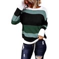 thumbnail image 1 of Fall Sweaters Round Neck Striped Cute Winter Pullover Sweaters for Women  2023 Drawstring, 1 of 10