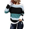 thumbnail image 1 of Fall Sweaters Round Neck Striped Cute Winter Pullover Sweaters for Women  2023 Drawstring, 1 of 10