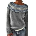 thumbnail image 1 of Fall Sweaters Women Casual Knitted Sweaters Winter Fall Loose Long Sleeve Pullover Tops Sweater Light Gray S, 1 of 4