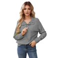 thumbnail image 1 of Fall Sweaters for Women, Yigetop Women's Autumn and Winter Casual and Stylish Button Decorated Stand Collar Woolen Clothes Womens Fall Sweaters Dark Gray XL, 1 of 4