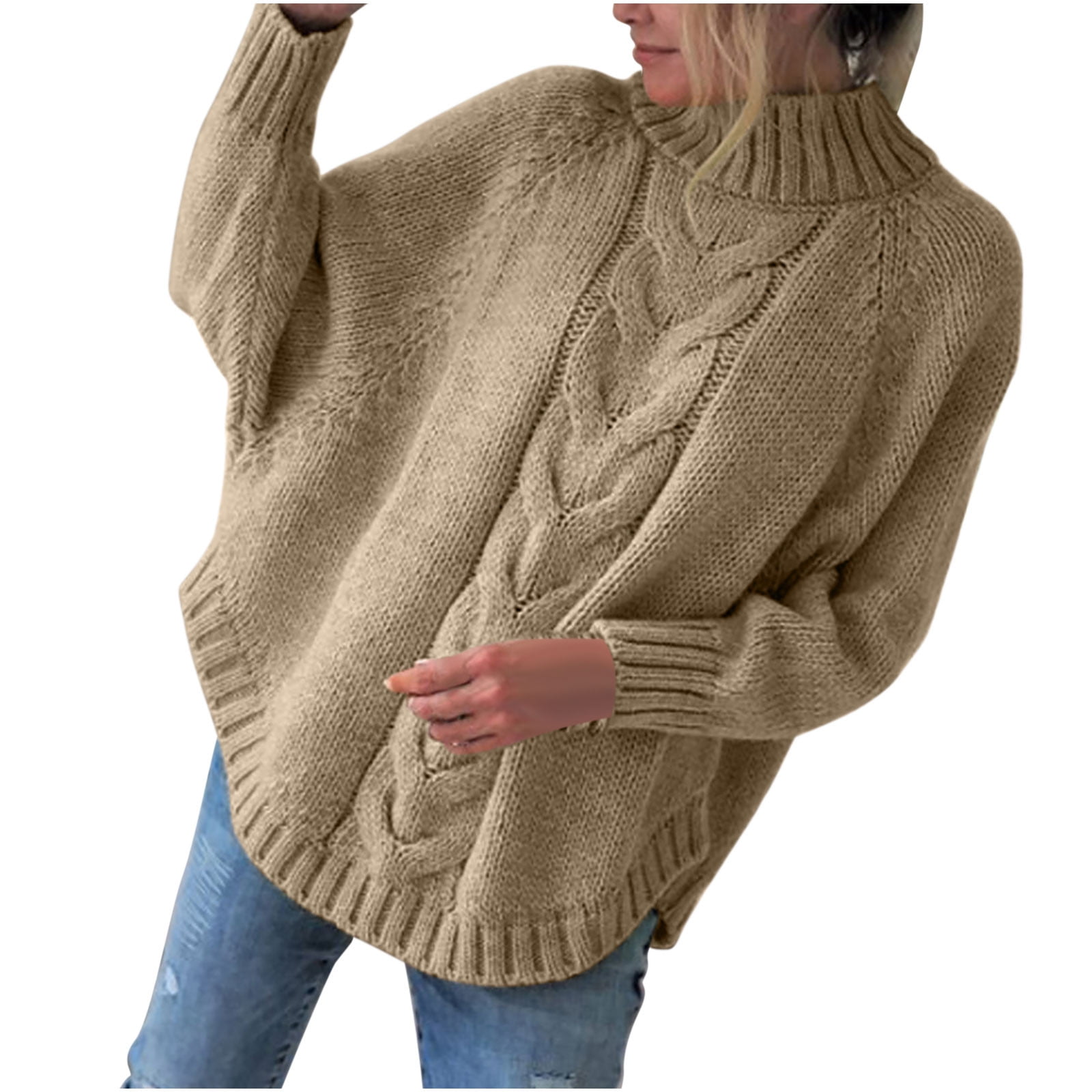 gbyLJF Womens Fall Fashion 2023 Sweater Solid Color High Roll Neck