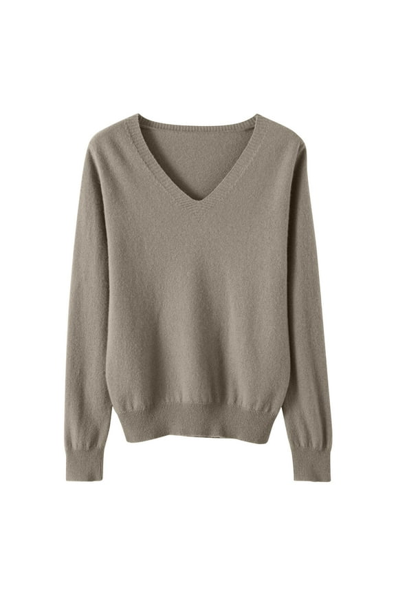 Fall Sweaters for Women 2024, Lightweight Long Sleeve V Neck Pullover Sweater Classic Thin Sweater Undershirt Top