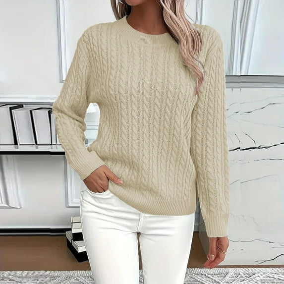 Fall Sweaters for Women 2025 Cable Knit Sweater Lightweight Soft Classic Casual Pullover Trendy Fall Outfits