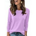 thumbnail image 1 of Fall Sweaters for Women 2025 Trendy Sweaters Long Sleeve Crewneck Fall Outfits Pullover Sweater Tops Purple M, 1 of 4