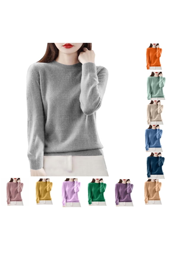 Fall Sweaters for Women Casual Crewneck Long Sleeve Pullover Sweater Tops