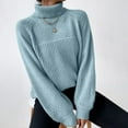 thumbnail image 1 of Fall Sweaters for Women Loose Fit High Neck Sweaters Solid Color Comfortable Fall Long Sleeve Pullovers Top Winter Clothes, 1 of 5