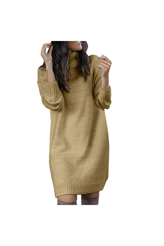 Fall Sweaters for Women Winter Clothes for Women Women's Autumn and Winter Long High Collar Top Sweater