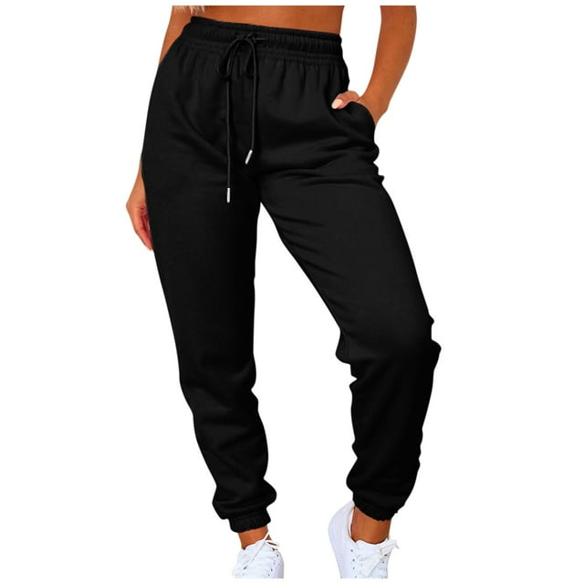 Fall Sweatpants for Women Drawstring High Waisted Active Joggers Pants