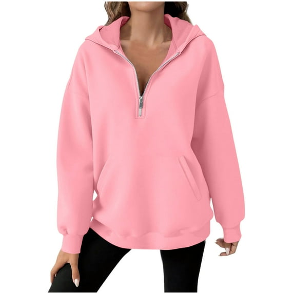 Fall Sweatshirt Sevevn Womens Hoodies Fall Fashion Outfits Workout Sweatshirts Quarter Zip Jackets Oversized Tops Clothes 2025