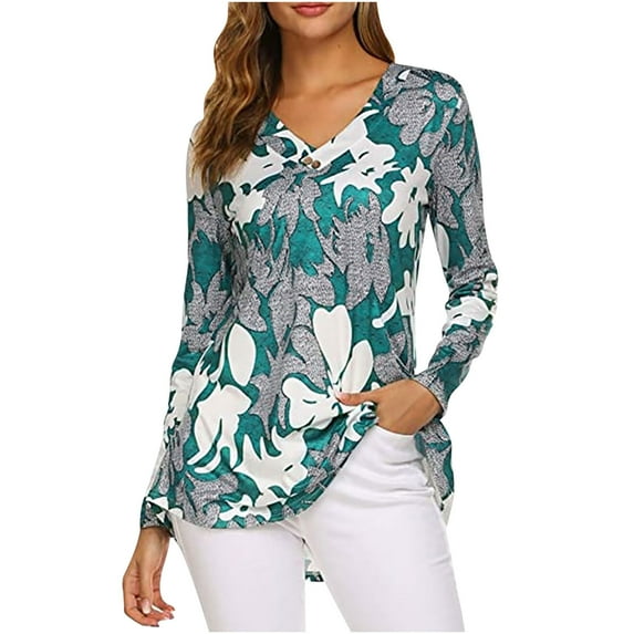 Fall Sweatshirt For Women, V Neck Loose Shirt Printed Casual Blouse Floral Print Sweatshirts Long Sleeve Shirts Top Cute Hoodies Teen Girl Fall Jacket Oversized Sweatshirts Zip Up Y2K Hoodie