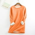 thumbnail image 1 of Fall Sweatshirt Womens Solid Fleece Pullover Tops,Women's Winter Warm Sherpa Lined Fleece Crewneck Sweatshirt Pullover Loungewear Tunic Tops Thermal Sweaters, 1 of 7