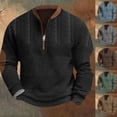 thumbnail image 1 of Fall Sweatshirt for Men Quarter Zipper Sweatshirt No Hood Man Loungewear 1/4 Zip Long Sleeve Cold Weather Polo Sweaters Blue 3XL, 1 of 4