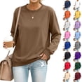 thumbnail image 1 of Fall Sweatshirt for Women Crewneck Long Sleeve Oversized Pullover Tops Casual Winter Clothes, 1 of 7