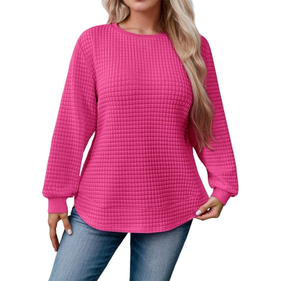 Fall Sweatshirts For Women Crewneck Long Sleeve Shirts Casual Tops Lightweight Pullover Sweatshirts Solid Color