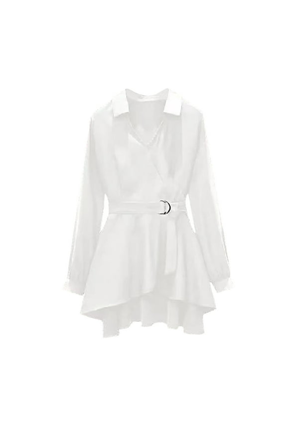 Fall Sweatshirts, Women Fall Wrap V Neck Peplum Tops Sheer Long Sleeve Dressy Business Casual Blouses Work Elegant Shirts 2025 Trendy