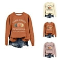 thumbnail image 1 of Fall Sweatshirts for Women 2025 Farm Fresh Pumpkins Halloween Thanksgiving Graphic Crewneck Sweatshirt Pullover Tops, 1 of 4