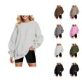 thumbnail image 1 of Fall Sweatshirts for Women 2025 Long Sleeve Crewneck Drop Shoulder Basic Oversized Sweatshirt Pullover Tops, 1 of 5