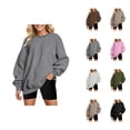 thumbnail image 1 of Fall Sweatshirts for Women 2025 Long Sleeve Crewneck Drop Shoulder Basic Oversized Sweatshirt Pullover Tops, 1 of 5