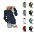 thumbnail image 1 of Fall Sweatshirts for Women 2025 Long Sleeve Crewneck Drop Shoulder Plain Basic Sweatshirt with Pockets Pullover Tops, 1 of 6