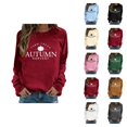 thumbnail image 1 of Fall Sweatshirts for Women 2025 Long Sleeve Crewneck Farm Fresh Autumn Harvest Graphic Sweatshirt Pullover Tops, 1 of 5