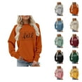 thumbnail image 1 of Fall Sweatshirts for Women 2025 Long Sleeve Crewneck Loose Fit Letter Graphic Sweatshirt Pullover Tops, 1 of 5