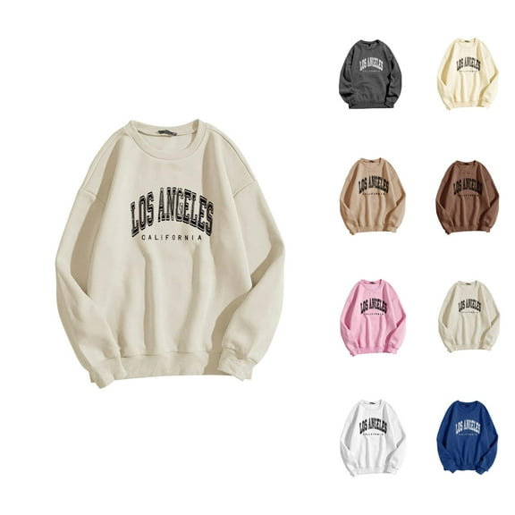Fall Sweatshirts for Women 2025 Los Angeles Sweatshirt Long Sleeve Crewneck Sweatshirt Pullover Tops