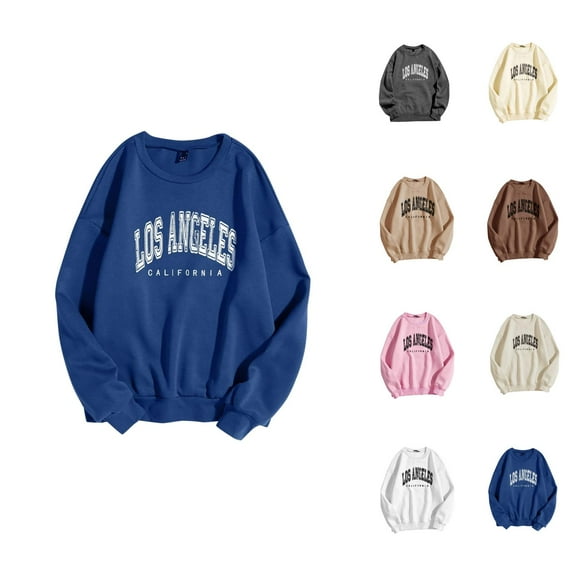 Fall Sweatshirts for Women 2025 Los Angeles Sweatshirt Long Sleeve Crewneck Sweatshirt Pullover Tops