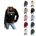 thumbnail image 1 of Fall Sweatshirts for Women 2025 Mama Sweatshirt Long Sleeve Drop Shoulder Crewneck Sweatshirt Pullover Tops, 1 of 5