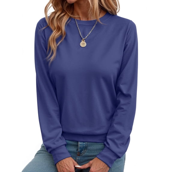 Fall Sweatshirts for Women Crewneck Long Sleeve Shirts Casual Tunic Tops Lightweight Pullover Sweatshirts