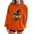 thumbnail image 1 of Fall Sweatshirts for Women Halloween Sweatshirts Printed Round Neck Long Sleeved Sweatshirts Orange XS, 1 of 4