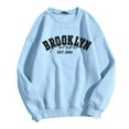 thumbnail image 1 of Fall Sweatshirts for Women Long Sleeve Crew Neck Drop Shoulder Letter Print Trendy Clothes 2025 Light Blue, 1 of 4