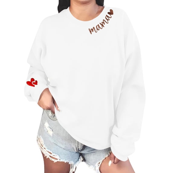 Fall Sweatshirts for Women Pullover Plus Size Fashion Printed Loose Casual Long Sleeved Top Regular Sleeve Hooded Sweatshirt