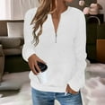 thumbnail image 1 of Fall Sweatshirts for Women, Women's Quarter Zip Quilted Pullover Sweatshirts Long Sleeve Casual Loose Fashion Textured Fall Pullover Tops, 1 of 5