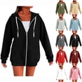 thumbnail image 1 of Fall Sweatshirts for Women Zip Up Hoodie Womens Long Sleeve Loose Casual Hoodie Sweatshirts, 1 of 7