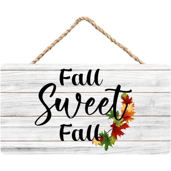 Fall Sweet Fall Wooden Sign Wall Hanging Door Sign - Home Kitchen ...