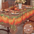 thumbnail image 1 of Fall Table Cloth 60x84 Inch Rectangle, Woodgrain Pumpkin Print Waterproof Wrinkle-Resistant Tablecloth for Autumn Thanksgiving Harvest Dining Kitchen Decor, 1 of 7