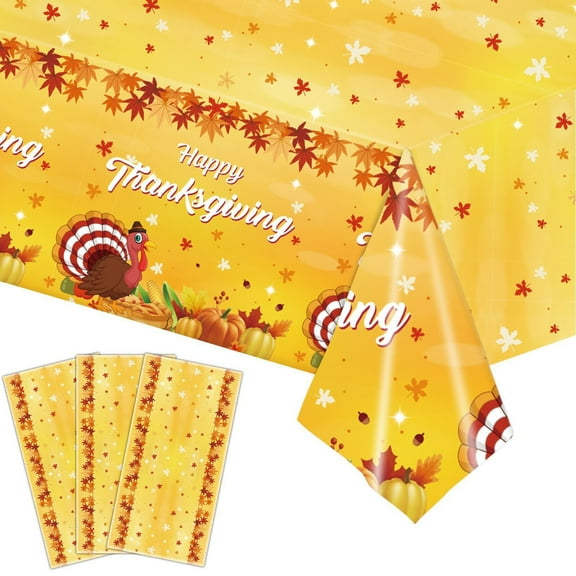 Fall Table Cloth,Disposable Tablecloth,Thanksgiving Tablecloth Maple Leaf Accessories Holiday Party Background Wall Table Decoration,Fall Thanksgiving Tablecloth Decoration(G 9*4.5ft)