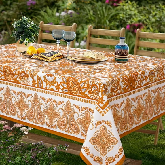 Fall Table Cloth Rectangle Table 60x84 Inch, Fall Tablecloths for 6 Foot Rectangle Tables, Outdoor Tablecloth for Parties, Waterproof Fabric Polyester Tablecloths