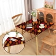 thumbnail image 1 of Fall Table Cloths Fitted Square Tablecloths with Elastic: Stretchy Spandex Fabric Patio Coffee Table Cover Protector No Slip Maple Leaf 34x34 Inch, 1 of 4