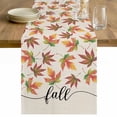 thumbnail image 1 of Fall Table Runner 108 Inches Long Farmhouse Dress Scarves, Thanksgiving Autumn Gradient Maple Leaf on Linen Dining Tablerunner for Coffee Table/Kitchen Island/Party Décor, 13" x 108", 1 of 8