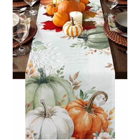 Fall Table Runner 13 x 72 Inch, 72 Inches Long, Thanksgiving Green ...